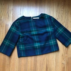 Ellison blue & green plaid top